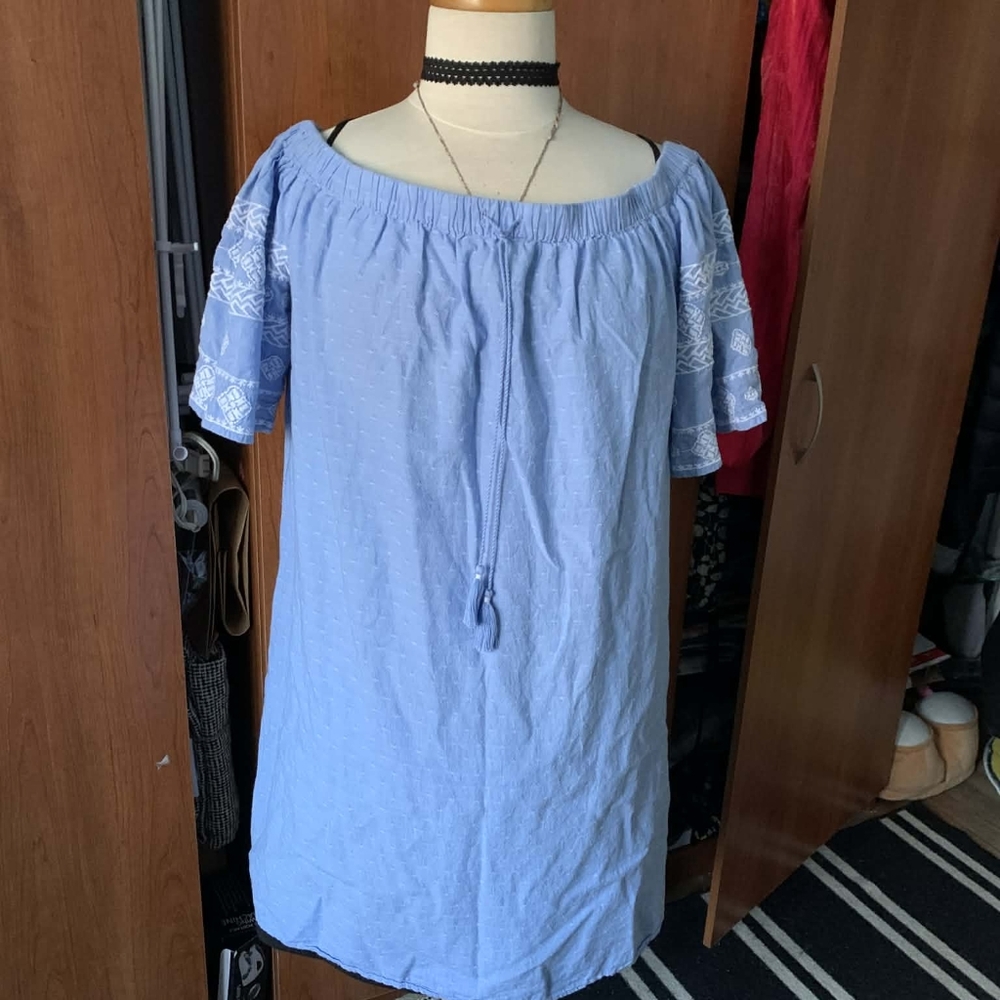 Old Navy Blue Strapless Dress